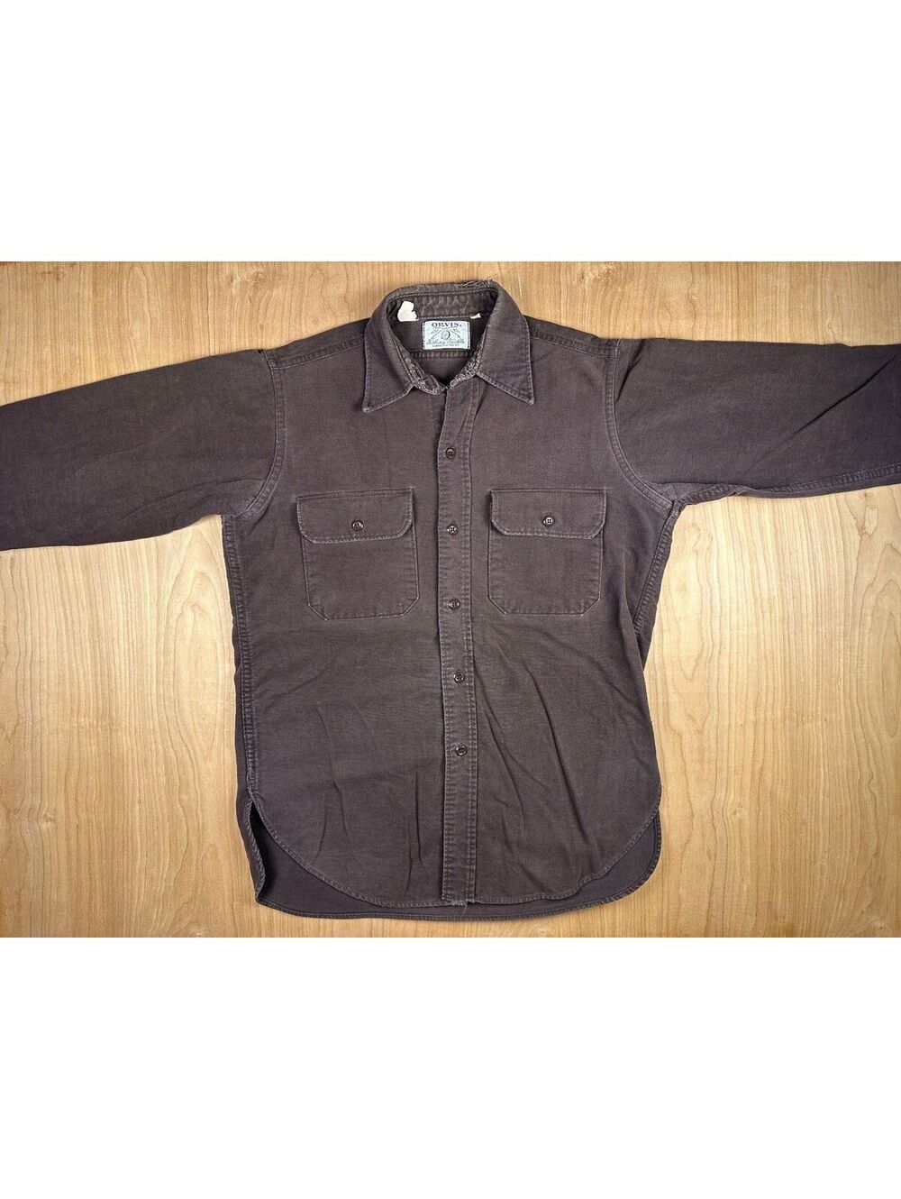 Vintage 70s Orvis Fishing Tackle flannel button up shirt medium thick workwear